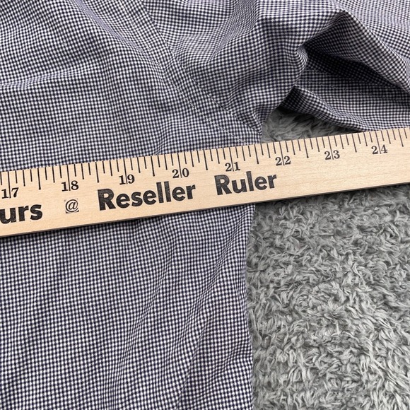 Brooks Brothers Shirt Womens 8 Blue Micro Check Cotton Button Up Classic Preppy - Picture 7 of 9